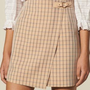 Sandro Short Checked Skirt - Size 1 NWT
